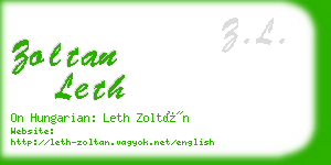 zoltan leth business card